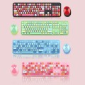 Mofii Sweet Wireless Keyboard And Mouse Set Girls Punk Keyboard Office Set, Colour: Green Mixed Vers