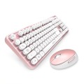 Mofii Sweet Wireless Keyboard And Mouse Set Girls Punk Keyboard Office Set, Colour: White Pink Ordin