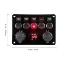 RV Yacht Car Combination Cat Eye Switch Dual USB Car Charging Control Panel With Voltmeter
