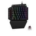 K700 44 Keys RGB Luminous Switchable Axis Gaming One-Handed Keyboard, Cable Length: 1m(Tea Shaft)