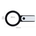 30 Times 18 LED Cool Warm Light HD Elderly Reading Repair Glass Magnifier(Black White)