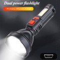Plastic Flashlight COB Work Light Long Shot USB Strong Light Flashlight