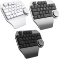 DELUX T11 29 Keys Single-Hand Keyboard Shortcut Key Speech Tool Flat Keyboard, Colour: Silver Black