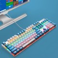 104 Keys Green Shaft RGB Luminous Keyboard Computer Game USB Wired Metal Mechanical Keyboard, Cabel