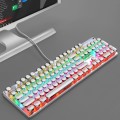 104 Keys Green Shaft RGB Luminous Keyboard Computer Game USB Wired Metal Mechanical Keyboard, Cabel