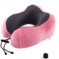 Magnetic Memory Foam U-shaped Pillow Suitable for Travel Solid Pillows(Pink)