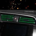 5 PCS Car Outlet Diamond Decorative Strip Air Conditioning Port U-Shaped Clip Strip(Green)
