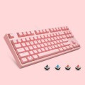 87/108 Keys Gaming Mechanical Keyboard, Colour: FY87 Pink Shell Pink Cap Tea Shaft