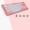 87/108 Keys Gaming Mechanical Keyboard, Colour: FY87 Pink Shell Red Shaft