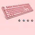87/108 Keys Gaming Mechanical Keyboard, Colour: FY108 Pink Shell Pink Cap Green Shaft