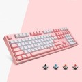 87/108 Keys Gaming Mechanical Keyboard, Colour: FY108 Pink Shell Green Shaft