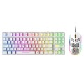 ZIYOU LANG T2 88 Keys Gaming Mechanical Luminous Keyboard and Mouse Set, Cable Length: 1.6m(White)