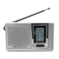 INDIN BC-R2011 AM FM Radio Pocket Mini Wide Reception Telescopic Antenna Radio(Silver Gray)