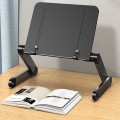 L03 Adjustable Lifting Reading Rack Book Holder Laptop Stand,Style Double Section Black
