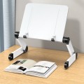 L03 Adjustable Lifting Reading Rack Book Holder Laptop Stand,Style Double Section White