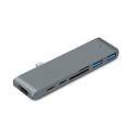 TYPE-C To 4K HDMI HUB Docking Station TF/SD Card Reader For MacBook Pro(Grey)