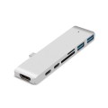 TYPE-C To 4K HDMI HUB Docking Station TF/SD Card Reader For MacBook Pro(Silver)