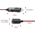 12-24V Car Cigarette Lighter Plug Extension Line, Cable Length 3.7m
