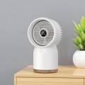 Spray Humidified LED Digital Display Office Home Fan, Style: 3600mAh Rechargeable(White)
