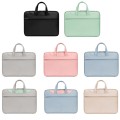 Baona BN-Q006 PU Leather Full Opening Laptop Handbag For 13/13.3 inches(Gray+Mint Green)