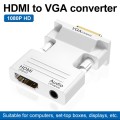 HDMI Female To VGA Male With Audio Adapter Computer Monitor TV Projector Converter(White)