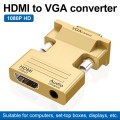 HDMI Female To VGA Male With Audio Adapter Computer Monitor TV Projector Converter(Gold)