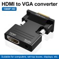 HDMI Female To VGA Male With Audio Adapter Computer Monitor TV Projector Converter(Black)