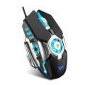 Zerodate G22 6 Keys Fan Cooled RGB Lighted Gaming Mice, Cable Length: 1.5m(Black)