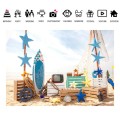 2.1m X 1.5m Beach Surfboard Photography Background Cloth