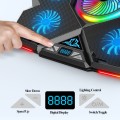 CoolCold  Five Fans 2 USB Ports Laptop Cooler Gaming Notebook Cool Stand,Version: Touch Symphony Blu