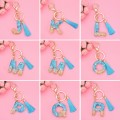 2 PCS English Alphabet Epoxy Tassel Keychain Bag Pendant(P)