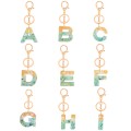 2 PCS Gold Foil Epoxy English Letter Keychain Bag Pendant(G)