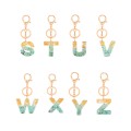 2 PCS Gold Foil Epoxy English Letter Keychain Bag Pendant(Z)