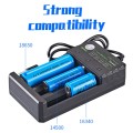 BMAX 18650 3 Slot USB Charging Seat 3.7/4.2V Independent Lithium Battery Charger