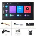 7703C 7 inch Car Double Butt Universal MP5 Bluetooth Player, Style: Standard+4 Light Camera