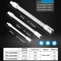 3 PCS/Set 1/4-3/8-1/2 Sleeve Extension Bendable Universal Joint Rod, Color: Silver