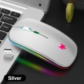 XUNSVFOX XYH50 4 Keys USB Charging Business Office Wireless Light Mouse(Silver)