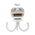 F68 Octopus USB Shaking Head Leafless Fan Summer Mosquito Repellent Silent Stroller Fan(Ivory White)