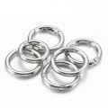 20pcs Zinc Alloy Spring Ring Metal Open Bag Webbing Keychain, Specification: 3 Points Silver