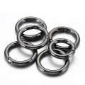 20pcs Zinc Alloy Spring Ring Metal Open Bag Webbing Keychain, Specification: 4 Points Black