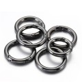 20pcs Zinc Alloy Spring Ring Metal Open Bag Webbing Keychain, Specification: Inch 2 Black