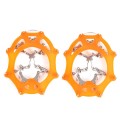 F11-1 11 Teeth 201 Stainless Steel Outdoor Snow and Ice Mountaineering Non-slip Shoes Cover(L Orange