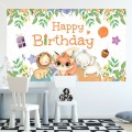 180x90cm Animal Birthday Theme Backdrop Cloth Party Decoration(2023SRB91)