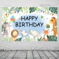 180x90cm Animal Birthday Theme Backdrop Cloth Party Decoration(2023SRB94)