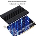 NVMe M.2 MKEY SSD RAID Array Motherboard PCIE Split Card Heatsink