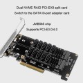 Double NVME Raid PCI-EX8 Split Card To SATA10 Port Transfer Card