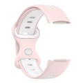 For Fitbit Charge 5 Smart Watch Sports Waterproof Two-Color Silicone Band(Pink White)