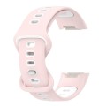 For Fitbit Charge 5 Smart Watch Sports Waterproof Two-Color Silicone Band(Pink White)