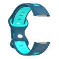 For Fitbit Charge 5 Smart Watch Sports Waterproof Two-Color Silicone Band(Blue Water Duck)