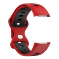 For Fitbit Charge 5 Smart Watch Sports Waterproof Two-Color Silicone Band(Red Black)